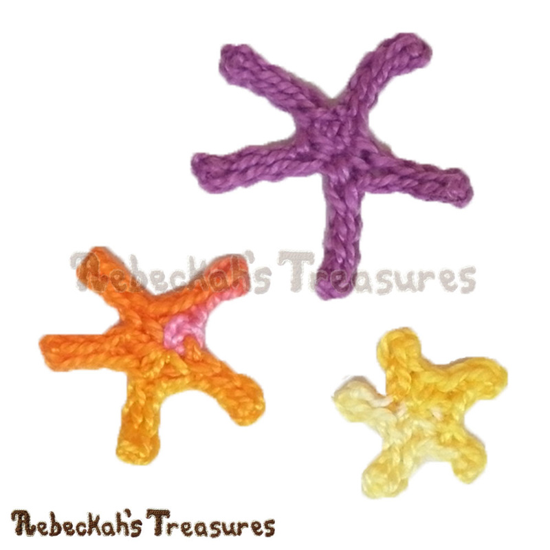 3 Cotton Thread Starfish Motifs | FREE crochet patterns via @beckastreasures | Delightful appliqués for under the sea projects! #motif #crochet #starfish