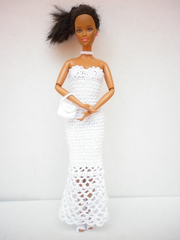 Beaded Elegance - Crochet Barbie Dress