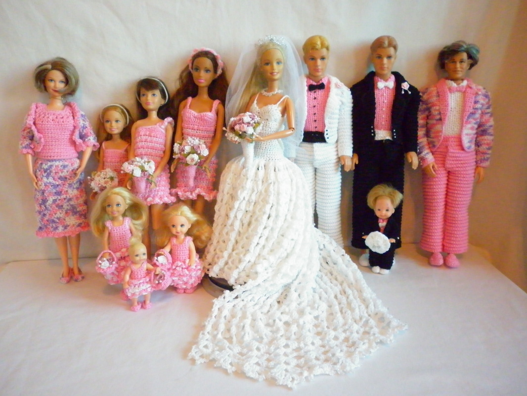 Crochet Barbie Wedding Party