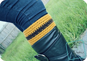 Diana Boot Cuffs Pattern by Amber of Divine Debris - Featured on @beckastreasures Saturday Link Party!