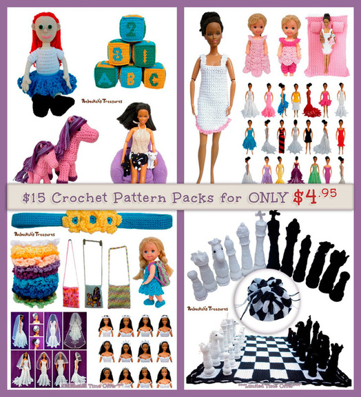 $15 Crochet Pattern Packs for only $4.95 until June 7th, 2015 via @beckastreasures