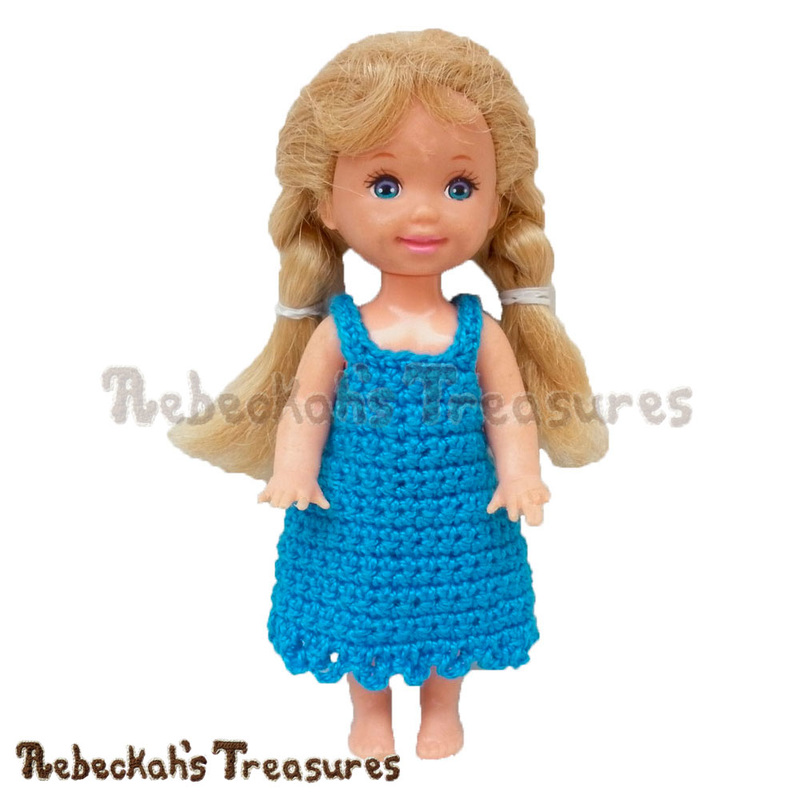 Simply BLUEtiful Child Fashion Doll Dress / Free Crochet Pattern by @beckastreasures