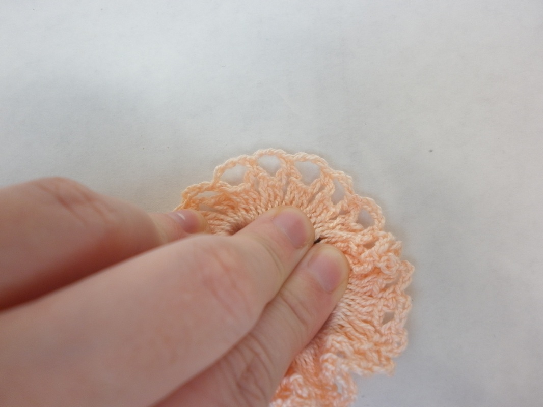 Commissioned Peach Crochet Little Girl Scrunchies