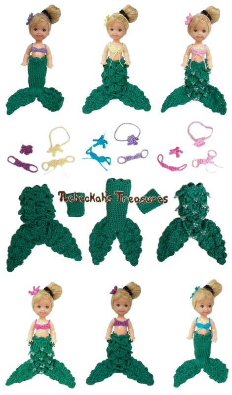 Little Crochet Mermaid ~ Fits the Kelly doll by Mattel