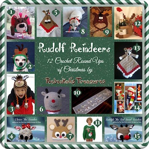 Rudolf Reindeer - 7 of 12 Crochet Round Ups of Christmas by Rebeckah's Treasures (@beckastreasures)