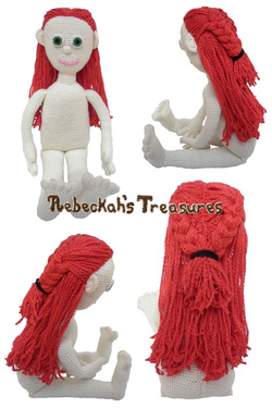 Crochet Amigurumi Dolly by Rebeckah's Treasures ~ Hair Style: Princess Braids