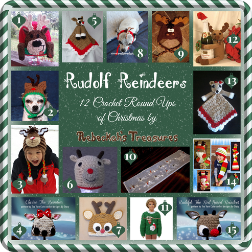 Rudolf Reindeers - 12 Crochet Round Ups of Christmas via @beckastreasures