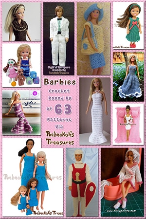 #1 - Barbie Crochet Pattern Round Ups | Top 10 Crochet Pattern Round Ups by @beckastreasures from 2016