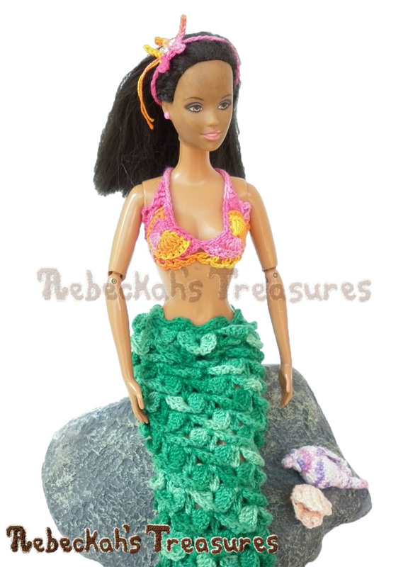 Lacy Loop Swirls Brassiere by @beckastreasures | Part of the 9 Mermaid/Bikini Brassiere bundle for Fashion Dolls!