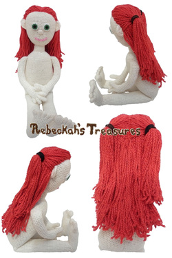 Crochet Amigurumi Dolly by Rebeckah's Treasures ~ Hair Style: 2 Half Ponytails