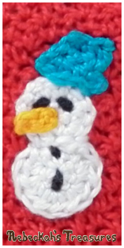 Mini Snowman Applique Free Crochet Pattern