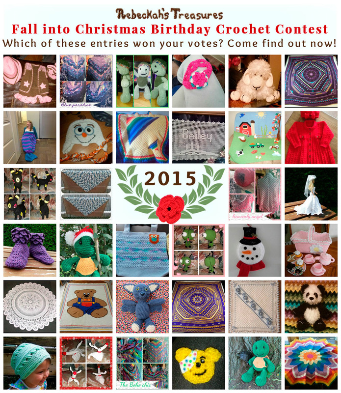 It's time to find out who were the top 5 contestants in the Fall into Christmas Birthday Crochet Contest for 2015 and which of their entries got the most votes! via @beckastreasures
