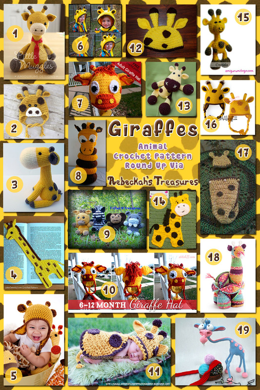 Giraffes - Animal Crochet Pattern Round Up via @beckastreasures
