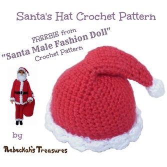 Santa Fashion Doll Hat - Freebie Pattern