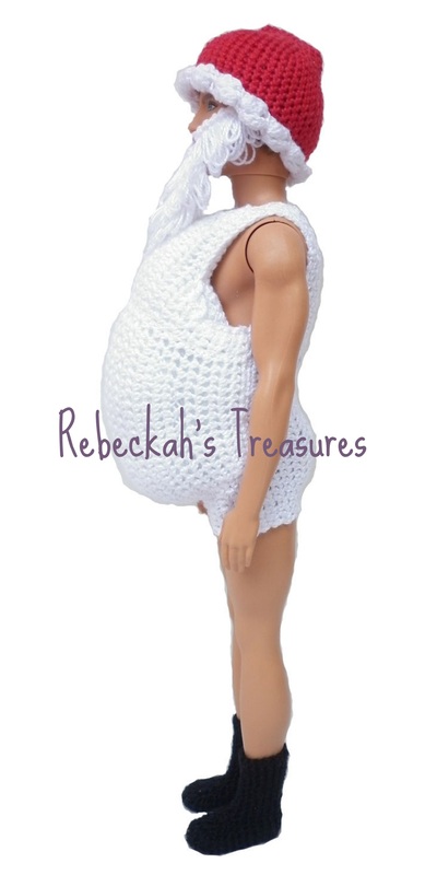 Crochet Santa Ken Claus Body Suit by Rebeckah's Treasures