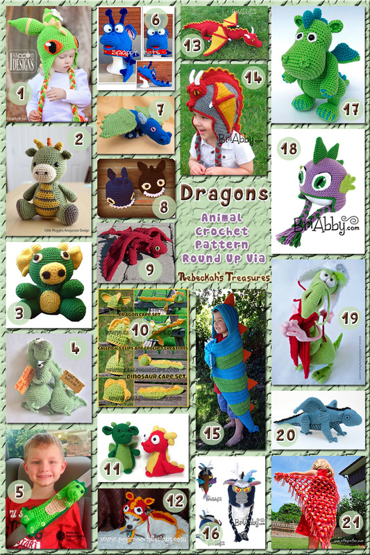 Dragons - Animal Crochet Pattern Round Up via @beckastreasures