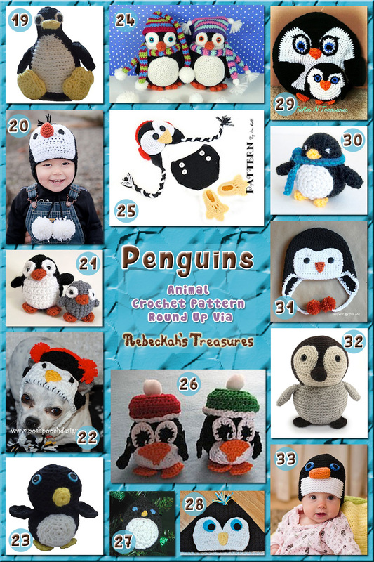 Penguins Part 2 - Animal Crochet Pattern Round Up via @beckastreasures