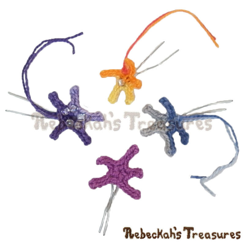 4 Stylish Starfish Hair Picks for fashion dolls! | crochet patterns via @beckastreasures | #hair #Barbie #crochet #starfish