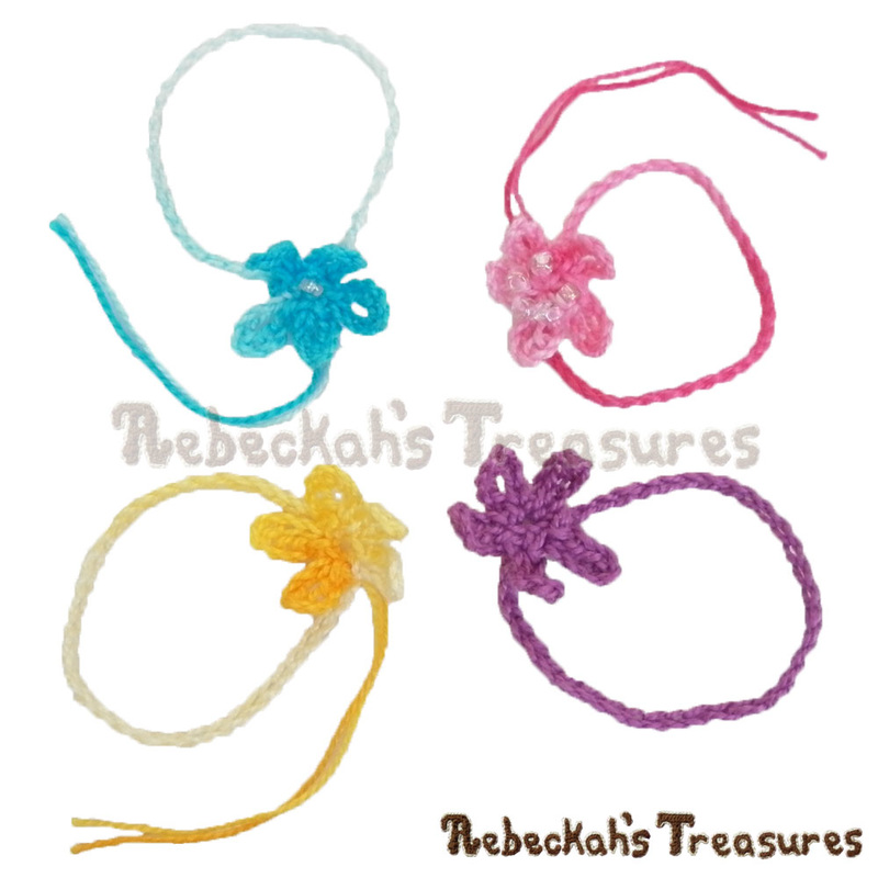 4 Sweet Sea Flower Headbands for fashion dolls! | crochet patterns via @beckastreasures | #hair #Barbie #crochet #seaflower