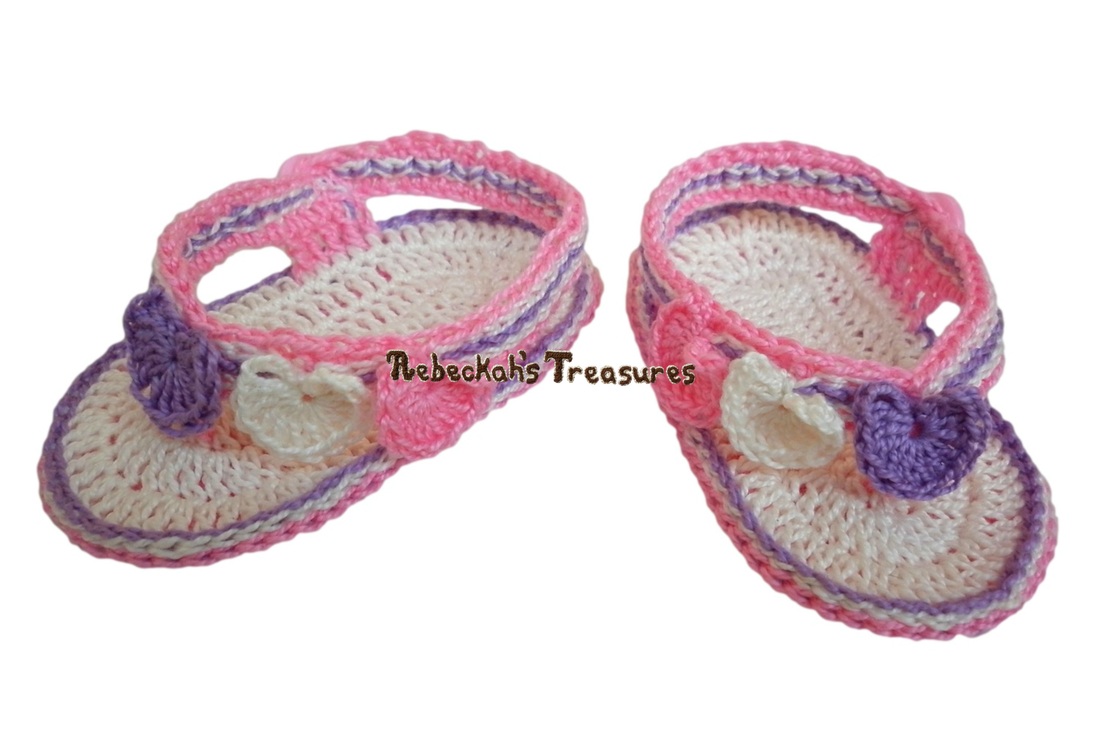 Sweetheart Baby Flip Flops ~ Free Pattern Available