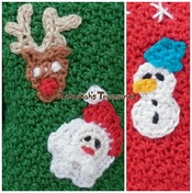Christmas Crochet Appliques - Rudolf, Santa and Frosty!