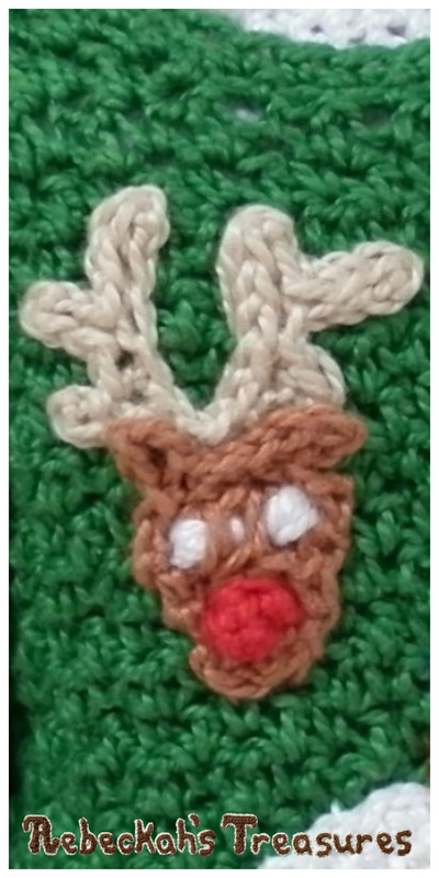 Mini Rudolf Applique Free Crochet Pattern