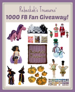 Rebeckah's Treasures' 1000 FB Fan Giveaway end Saturday, January 11th at midnight.