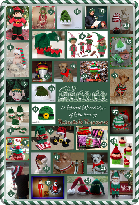 Elves - 12 Crochet Round Ups of Christmas via @beckastreasures