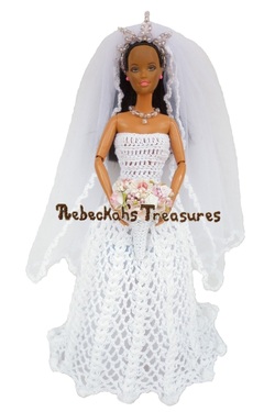 Isabel's Barbie Wedding ~ Barbie Bride with Veil Back