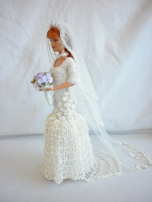 Crochet Barbie Bride Wedding Dress