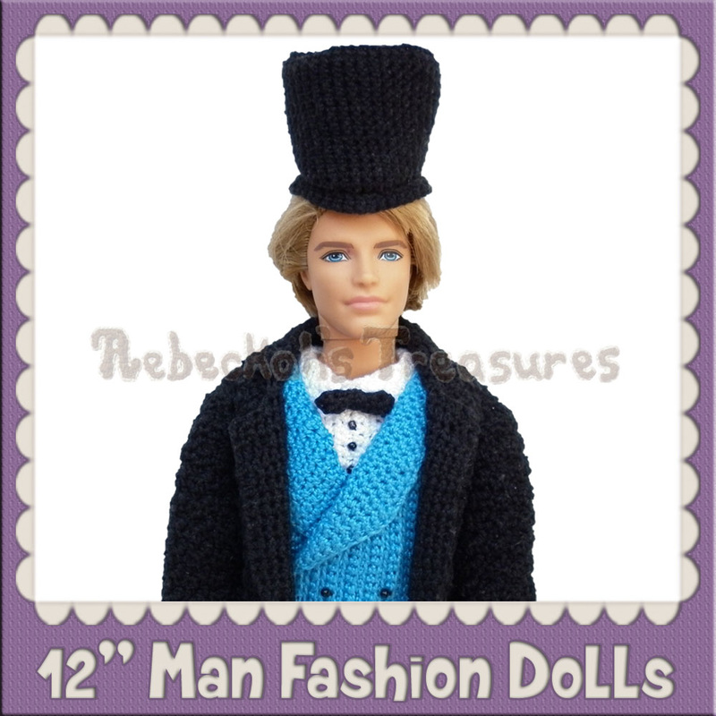 12 inch Man Fashion Doll Crochet Patterns by @beckastreasures
