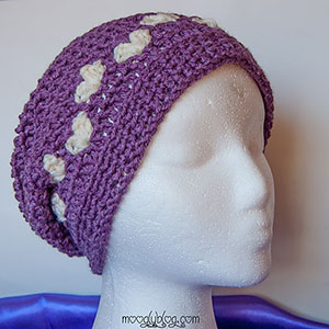 All Mine Slouch Hat by @mooglyblog | via I Heart Hats - A LOVE Round Up by @beckastreasures | #crochet #pattern #hearts #kisses #valentines #love