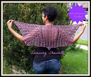 Lacewing Shawlette - Crochet Pattern by @samedinamics Featured at Same DiNamics Crochet - Sponsor Spotlight Round Up via @beckastreasures | #fallintochristmas2016 #crochetcontest #spotlight #crochet #roundup