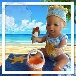 Baby Doll Beach Theme Set - Free Crochet Pattern by @CCWJoanita | Featured at Creative Crochet Workshop - Sponsor Spotlight Round Up via @beckastreasures | #fallintochristmas2016 #crochetcontest #spotlight #crochet #roundup