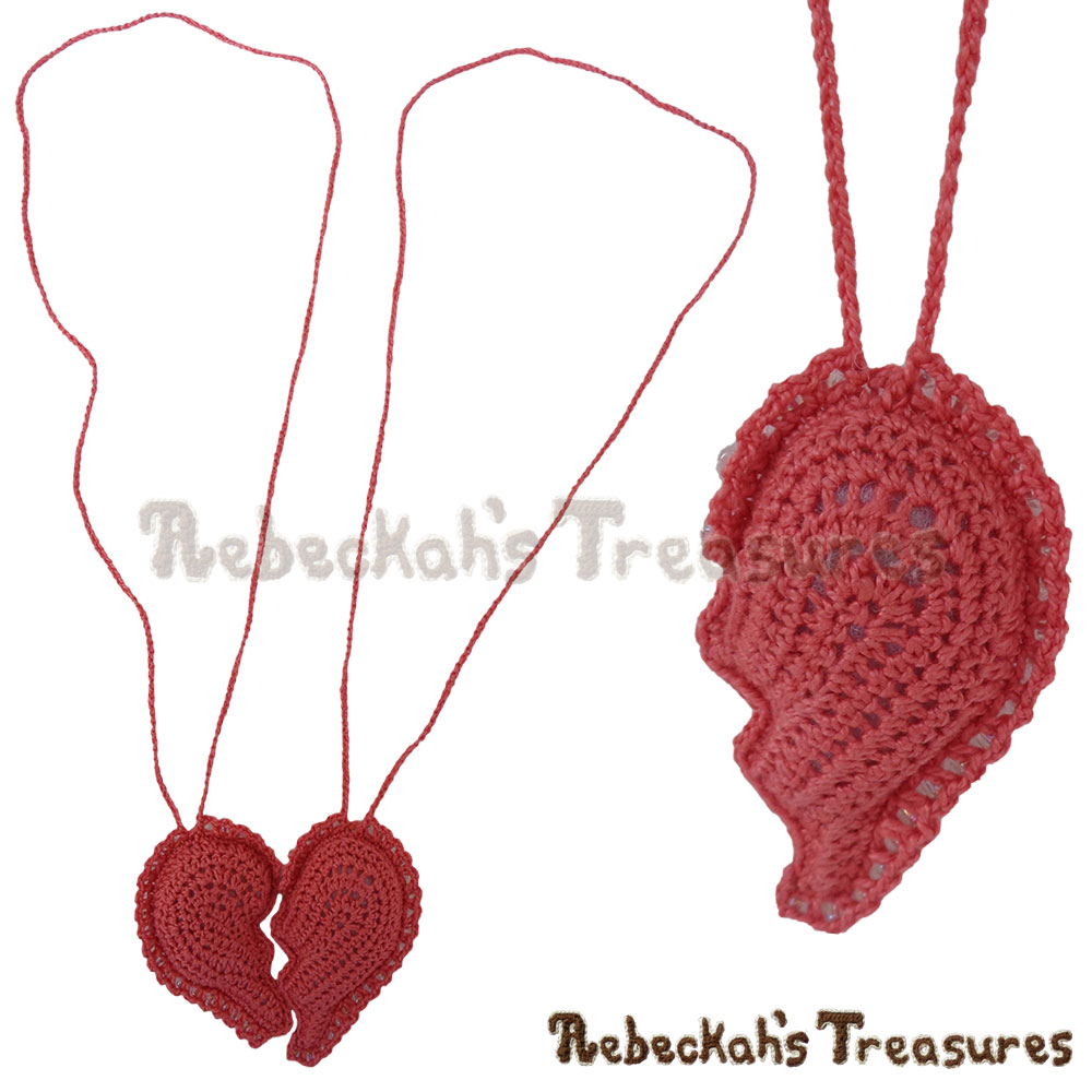 Left Heart Half CLOSE-UP with BOTH Heart Halves Together WS-up! | Dusty Rose Jumbo Broken Hearts Necklace Set Story | A Crochet Pattern by @beckastreasures for @getstuffed | Is it an amigurumi or an appliqué? Will it be a necklace, a fob or a pillow? Are the hearts separated to share with your besties or kept whole to show broken hearts can be mended? YOU get to decide!!! | #crochet #pattern #brokenheart #valentine #heart #amigurumi #appliqué #necklace #fob #pillow