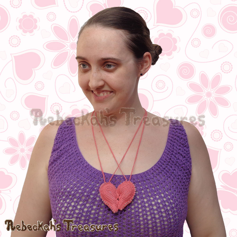 Dusty Rose Broken Heart Necklaces | Featured at Saturday Link Party #68 via @beckastreasures | Join the latest parties here: https://goo.gl/uUHihU #crochet