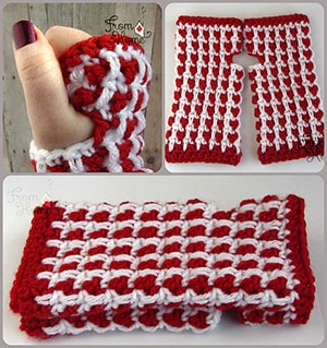 Chameleon Fingerless Gloves by @FromHomeCrochet | via I Heart Hands & Feet - A LOVE Round Up by @beckastreasures | #crochet #pattern #hearts #kisses #valentines #love