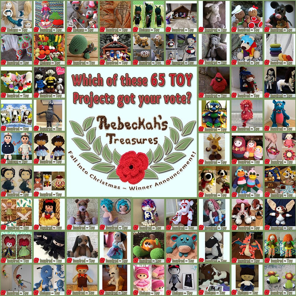 Who WON your votes in the TOY category? Find out who via @beckastreasures | Fall into Christmas Crochet Contest 2016 (October 30th - December 21st)
