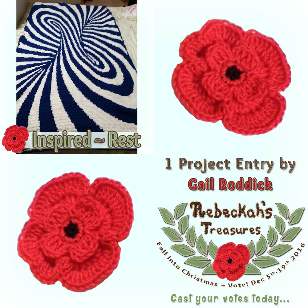 Meet Gail Roddick! |Fall into Christmas 2016 - Contestants with names D-K via @beckastreasures! | Get to know more about her entries, if they have patterns and where they can be found. | Vote for your favourites from Dec. 5th-19, 2016! | #fallintochristmas2016 #crochetcontest #meetthecontestants