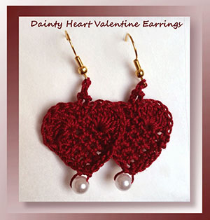 Dainty Heart Valentine Earrings by @crochetmemories | via I Heart Jewels & Hair - A LOVE Round Up by @beckastreasures | #crochet #pattern #hearts #kisses #valentines #love