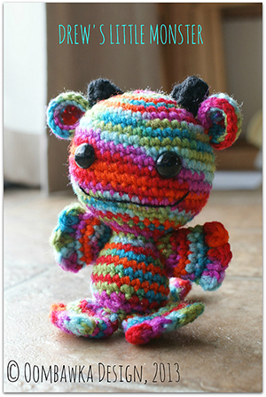 Drew's Little Monster - Crochet Pattern by @OombawkaDesign | Featured at Oombawka Design - Sponsor Spotlight Round Up via @beckastreasures | #fallintochristmas2016 #crochetcontest #spotlight #crochet #roundup