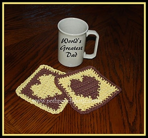 Heart Graph Coaster by @PoshPoochDesign | via Be Mine Coasters & Cozies - A LOVE Round Up by @beckastreasures | #crochet #pattern #hearts #kisses #valentines #love