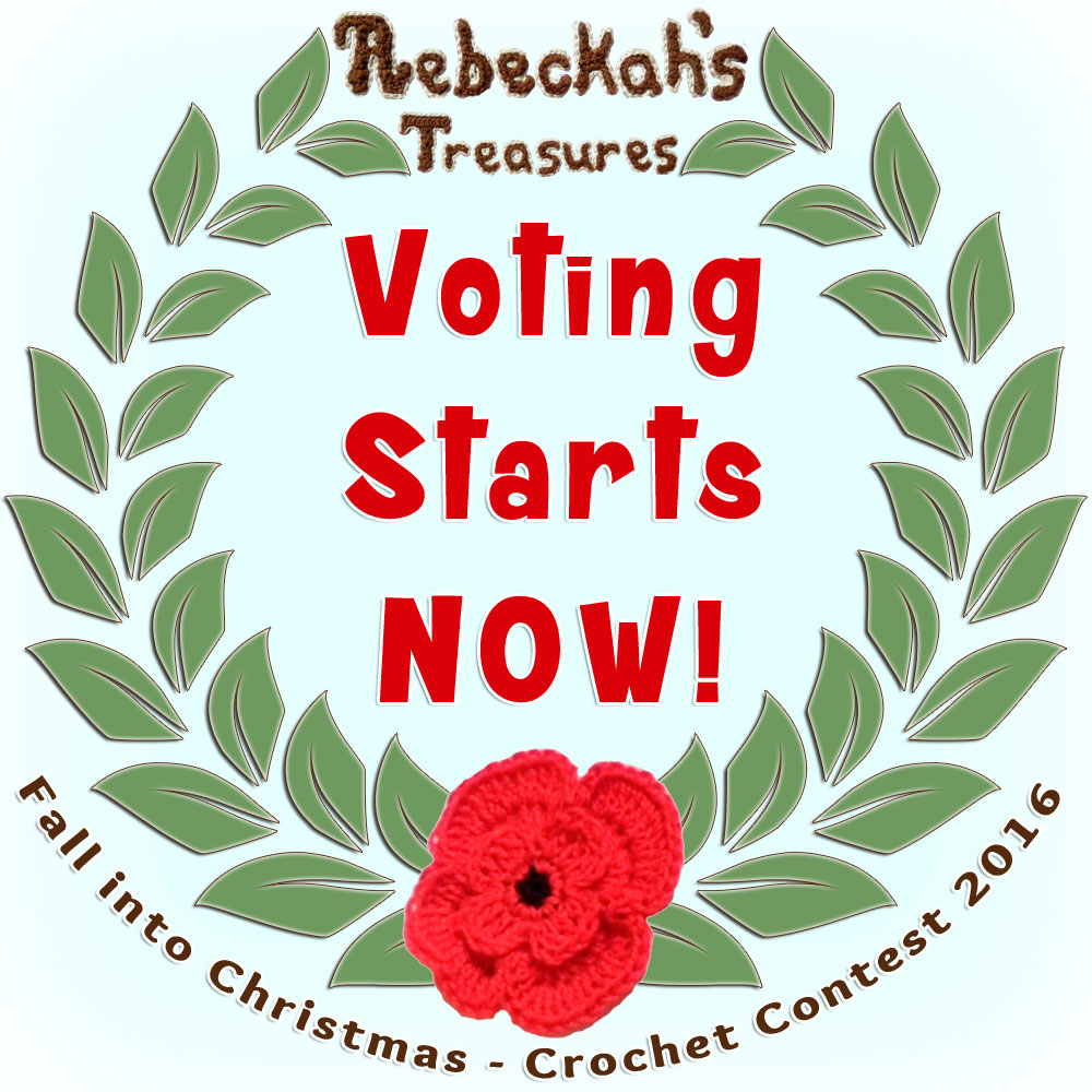 Cast your votes in the Fall into Christmas 2016 crochet contest via @beckastreasures and help your favourites win incredible crochet packages!!! | Up to 5 votes daily in EACH category for a total of 15 votes per day! Learn more here: https://goo.gl/kBLEjE #fallintochristmas2016