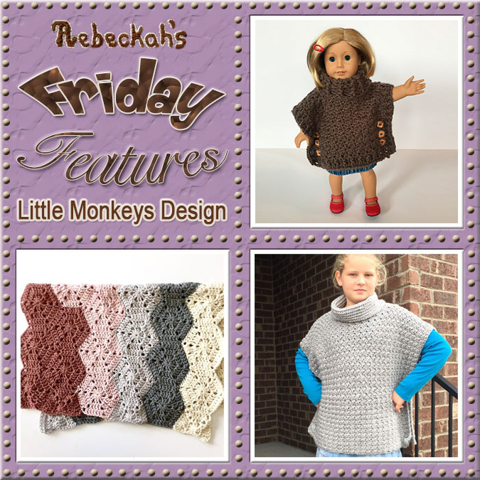 Meet Angela Plunkett of Little Monkeys Design! | Friday Feature #12 via @beckastreasures with @LtMonkeyShop | See 3 #crochet pattern features we all love and get to know her more! | See the latest designer features here: https://goo.gl/UIvoYx OR SIGN UP to get featured at Rebeckah's Treasures here: https://goo.gl/xjDP52
