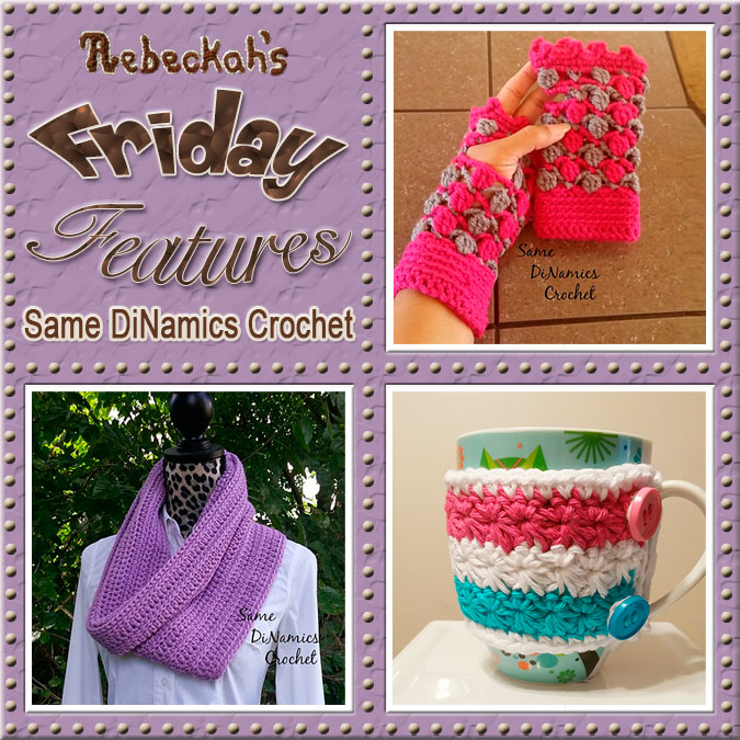 Meet Dianne of Same DiNamics Crochet! | Friday Feature #14 via @beckastreasures with @samedinamics | See 3 #crochet pattern features we all love and get to know her more! | See the latest designer features here: https://goo.gl/UIvoYx OR SIGN UP to get featured at Rebeckah's Treasures here: https://goo.gl/xjDP52