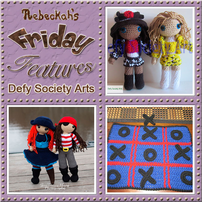 Meet Jessie Warren from Defy Society Arts! | Friday Feature #16 via @beckastreasures with  @DefySocietyArts | See 3 #crochet pattern features we all love and get to know her more! | See the latest designer features here: https://goo.gl/UIvoYx OR SIGN UP to get featured at Rebeckah's Treasures here: https://goo.gl/xjDP52