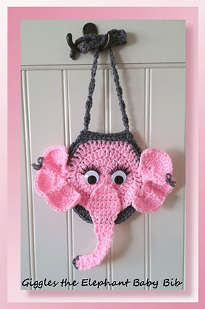 Giggles the Elephant Baby Bib - Free Crochet Pattern by @crochetmemories Featured at Crochet Memories - Sponsor Spotlight Round Up via @beckastreasures | #fallintochristmas2016 #crochetcontest #spotlight #crochet #roundup