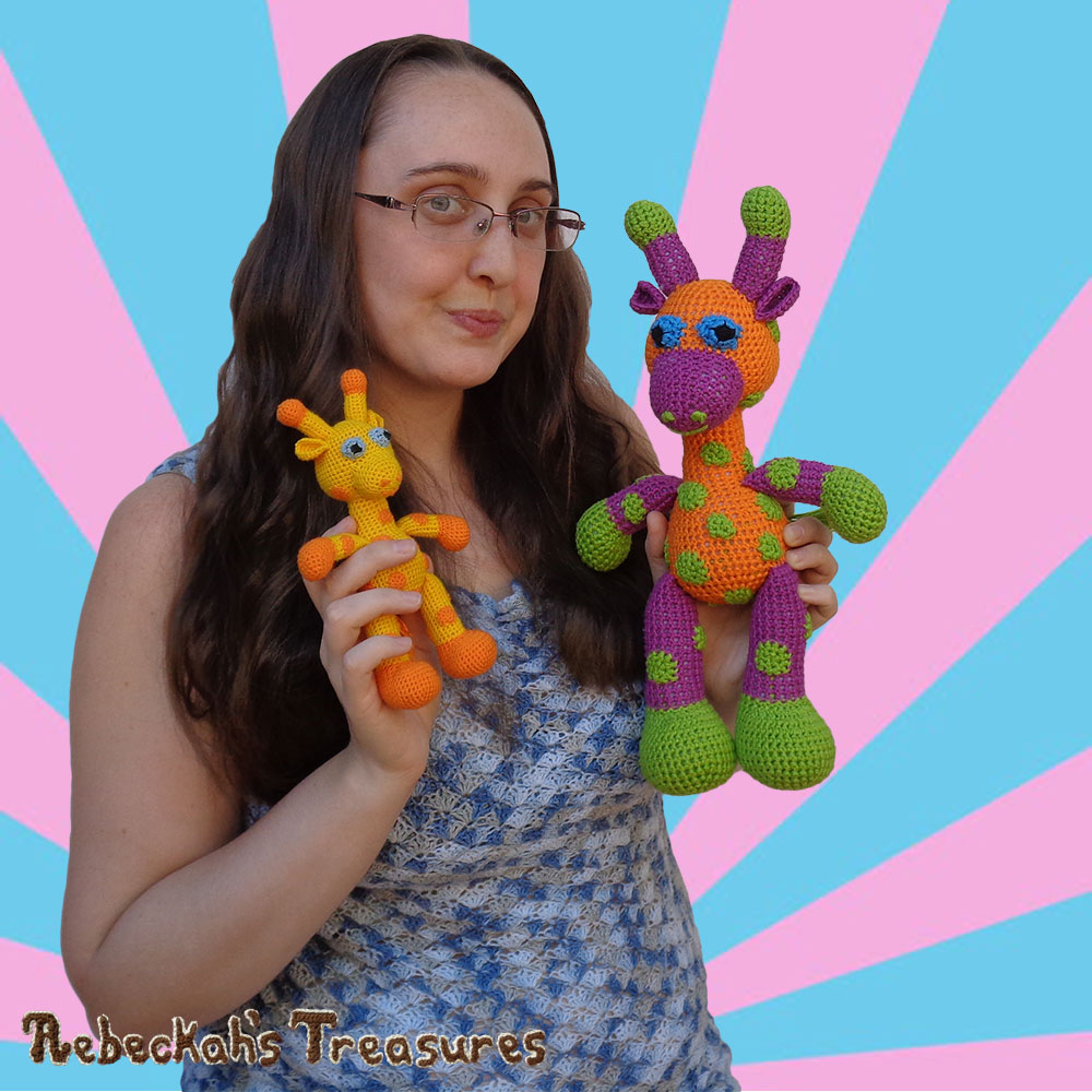 Here I am with Otis and April Giraffes! | #Otis #Giraffe - #Amigurumi Crochet-A-Long by @beckastreasures | #OtisGiraffeCAL Part 2: SPOTS - Watch the #Video #Tutorial AND #Download the crochet pattern for this part of the #CAL in #English #Dansk #Nederlands #Deutsche #עִברִית #Español & #Svenska! | #crochet #pattern #April #YouTube