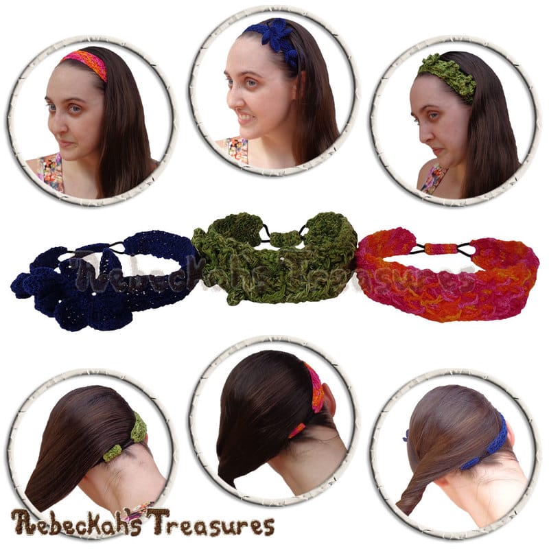 ALL 3 Collage | Criss Cross Diamonds Headband by @beckastreasures | Limited Time Free Crochet Pattern for A Designer's Potpourri Year-Long CAL with @countrywillow12, @crochetmemories, @Sherrys2boyz & @ArtofaDG | #headband #crochet #pattern #crisscrossdiamond #flowers #butterfly #holidaygift #stashbuster | Join today!
