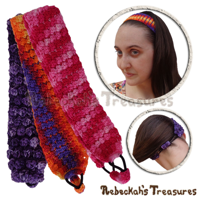 Pebble Bobbles Headband by @beckastreasures | Limited Time Free Crochet Pattern for A Designer's Potpourri Year-Long CAL with @countrywillow12, @crochetmemories, @Sherrys2boyz & @ArtofaDG | #headband #crochet #pattern #pebbles #bobbles #holidaygift #stashbuster | Join today!